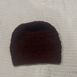 Hand knit Reddish Brown Knit Beanie. Never worn.